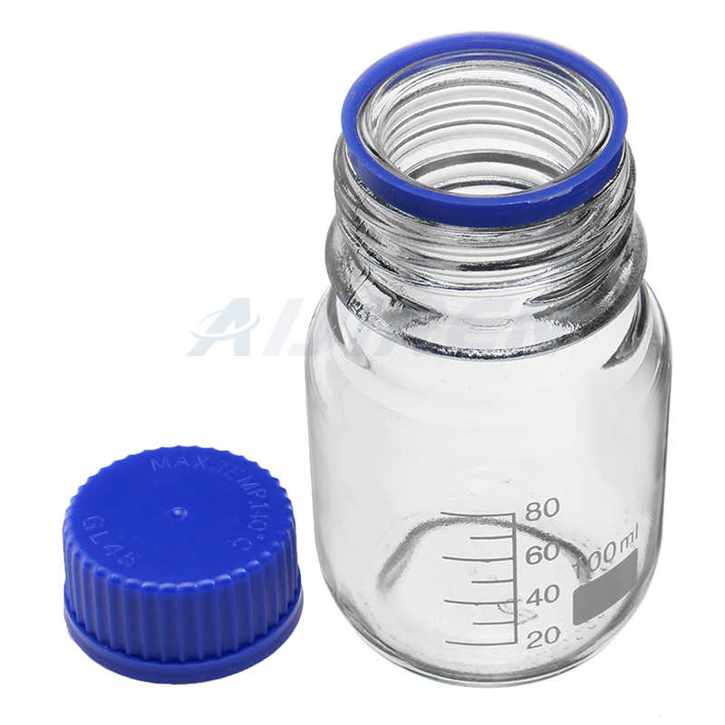 Media Storage Glass Wide Mouth clear reagent bottle